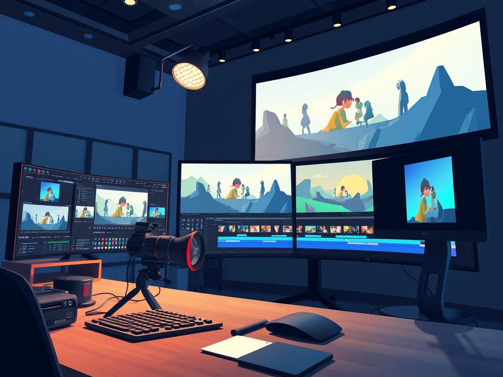 Proces postprodukcji animacji komputerowej - montaż i efekty