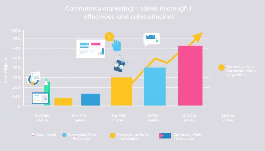 Wykres pokazujący wzrost efektywności działań marketingowych i sprzedażowych dzięki produkcji animacji komputerowych dla korporacji