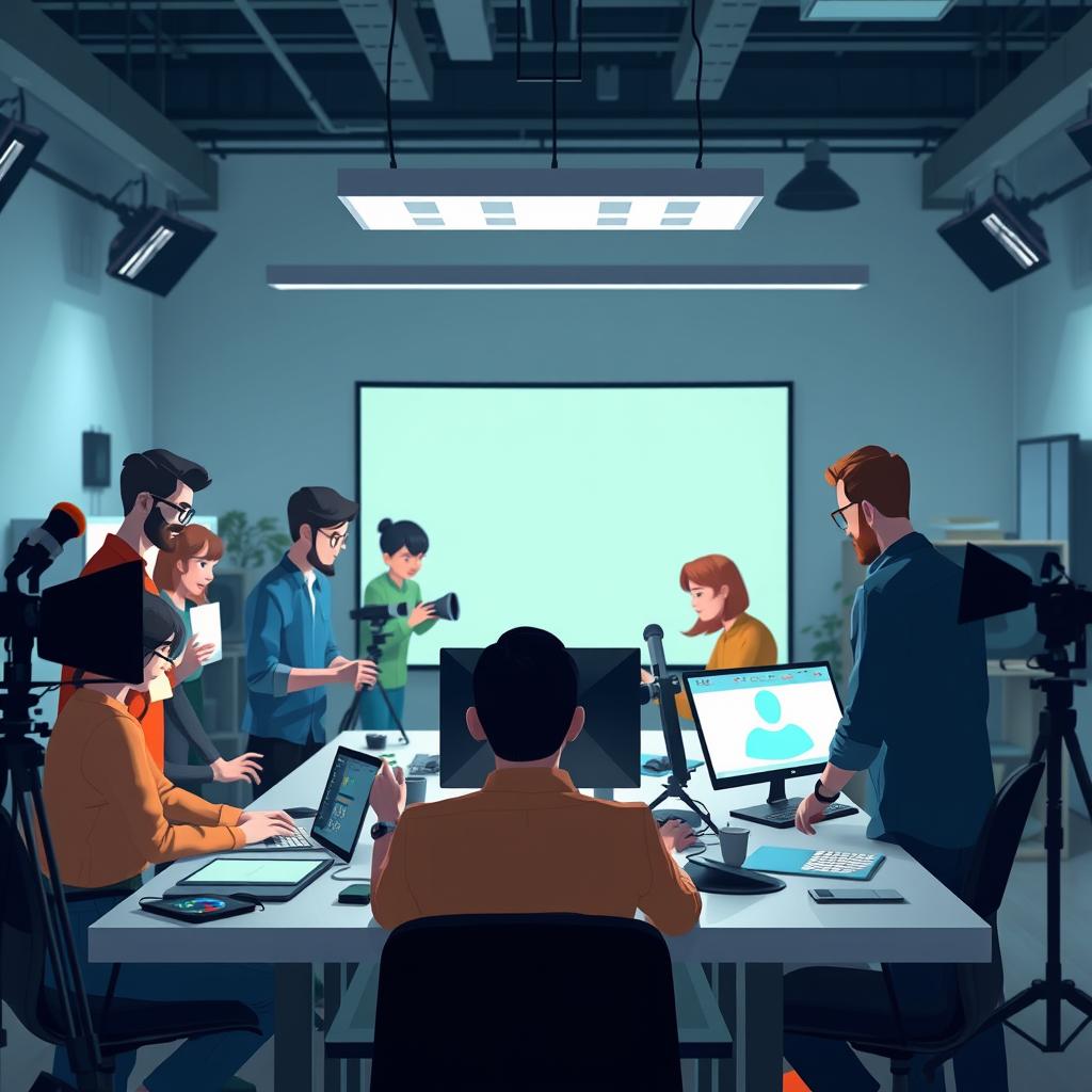 Zespół ekspertów Simple Frame pracujący nad produkcją animacji komputerowych dla korporacji